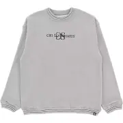 Girl Skateboards GS Embroidered Heather Grey Men's Crew Neck Sweatshirt - Medium