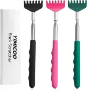 3 Pack Extendable Back Scratcher, Stainless Steel Portable Telescoping Back...