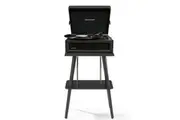 Crosley Voyager Bluetooth Portable Turntable + Entertainment Stand Bundle - Black