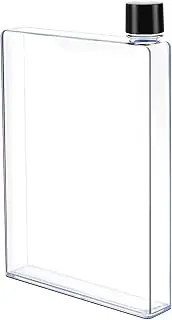 A5 Flat Water Bottle 750ml (25oz), Flat Cold Water Drink Clear Bottle Slim, Reusable Drinks Bottle, Portable for School, Sports, Travel, Dining Time