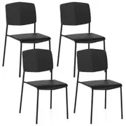 Giantex 4PCS Dining Chair Home Office Side Chairs w/Metal Legs Stackable Armless Chairs Black