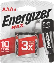 Energizer Max AAA Batteries 4 Pack