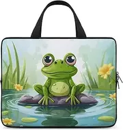 Laptop Case Sleeve Shockproof Computer Carrying Bag Frog in A Pond Laptop Bag Tote Lightweight Notebook Case Cover Traveling Briefcase Handle Bags for Travel Business 17inch