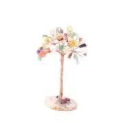 1PCS Natural Crystal Tree Handmade Wire Wrapped on Natural Agate Mix Color