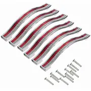 6x 96mm Crystal Door Handle Decoration Door Knob Furniture Knob For Cabinet Drawer Cupboard Bin Wardrobe,Silver Red