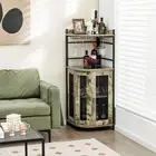 Corner Rustic Wine Rack Buffet Console Table Storage Cabinet Cupboard Shelf