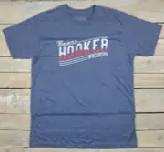 New THOMAS HOOKER Brewing Company Bloomfield CT Active Blue T-Shirt Size L