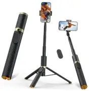 62" Phone Tripod & Selfie Stick, Tripod for iPhone with Remote, Portable,