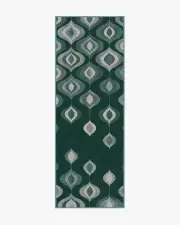 75' x 215' | Machine Washable Runner Rug | Kid & Pet Friendly | Indoor Rug | Jonathan Adler Bargello Spruce Green Rug | Ruggable