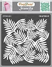 CrafTreat Palm Leaf Stencils for Painting on Canvas, Wallart, Journal Notebook, Home Decor and Scrapbooking - 6"X6" Areca Palm Leaves Template for Room Decor - Reusable Stencil Arts & Crafts Supplies