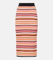 [Missoni] Missoni Cotton-blend midi skirt UK 6 multicoloured