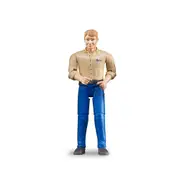 Bruder Licensed 1:16 Scale Figurine Bworld Man With Light Skin In Blue Jeans For Kids 4y+