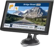 Car GPS Navigation Truck RV, 9 Inch Touch Screen Latest 2025 Map, Real Voice Spo