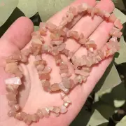 Natural Sunstone Crystal Chip Stretch Bracelet handmade