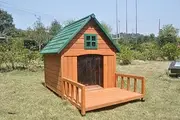 PawHub XL Large Dog House Kennel Pet Timber Wooden with Decking