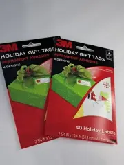 New Holiday Gift Tags 2 Packages Of 40 Lables 2 2/3 × 1 3/4 In