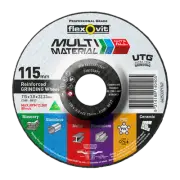 5 X flexovit 115 x 22 23mm multi material reinforced grinding wheel