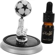 [GANAZONO] Solar Car Air Freshener Diffuser Soccer Themed Rotating Dashboard Ornament Durable Car Decoration Essential Oil Diffuser for Car Interior Enhancement