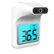 Wall Mounted Infrared Digital LCD Thermometer with No-Contact Fever Alarm, White