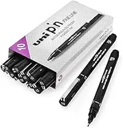 Uni Pin Fineliner Drawing Pen - Black Ink - 1.0mm Nib - Pack of 12