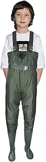 [croch] Kids Chest Waders with Boots Waterproof and Breathable Waders for Youth, Sizes EU 27-41