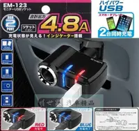 在飛比找樂天市場購物網優惠-權世界@汽車用品 日本 SEIKO 4.8A雙USB+單孔直