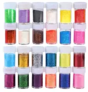 24 Color Magic Powder Flash Sequins Nail Art Face Painting Makeup Crafts