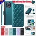 Flip Leather Case Wallet Cover Strap For iPhone 16e 16 15 14 13 12 11 Pro Max 8