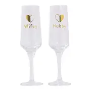 Hubby and Wifey Wine Glasses Set Wedding Gifts for Him Her Bride Groom Couple
