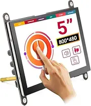 ELECROW 5 Inch Touch Screen Monitor LCD Display, 800×480 Mini Touchscreen HDMI-Compatible & USB Powered with Speakers for Raspberry Pi 5/4/4B/3/3B, BB Black, Banana Pi, Windows 10/8/7, Game Console