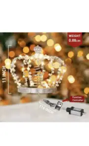 EAMBRITE Chritsmas Tree Topper, 60LT Jeweled Crown Tree Topper with 8 Modes
