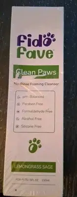 Fido Fave Clean Paws No Rinse Foaming Cleanser Fragrance Free 5 oz 07/28