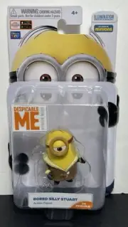 Despicable Me Bored Silly Stuart Minion Poseable Action Figure Rare Card NIP