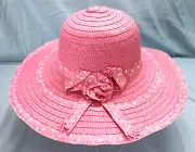 NWT Y&W Wide Brim Hat PINK & ORANGE Lot of 2 Straw CHURCH BEACH SUN Floppy Boho