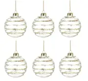 Glass Bauble Heaven Sends Clear Tinsel Round Christmas Tree Xmas Decoration x6