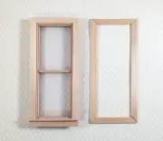 Dollhouse Window Tall Narrow Slim with Casing Trim 1:12 Scale Miniature CLA70118