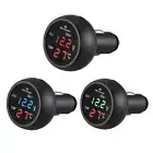 12V/24V Digital Meter Monitor 3 in 1 LED USB Car Charger Voltmeter Thermometer