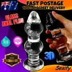 Crystal Large Glass Dildo Dong Thread Thruster Anal Plug Beads Butt Plug Sex Toy