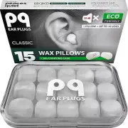 PQ Wax Ear Plugs for Sleeping, Swimming - 15 Soft Noise Cancelling Silicone G...