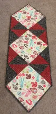 Handmade Quilted Table Runner/Topper ~ 12" x 35" ~ Red, Black, Cream