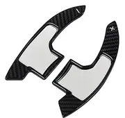 SK CUSTOM Steering Wheel Shift Paddle Extended Shifter Trim Cover compatible with FORD MUSTANG 2015 2016 2017 2018 2019 2020 2021 Carbon Fiber Car Accessories Gloss Black