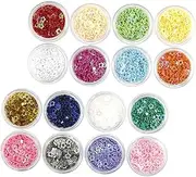 PAMINGONO Luxury Nail Glitter 16 Sets of Sequin Manicure Jewelry for Festive Nail Designs