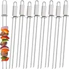 12 Pieces Kabob Skewer for Grilling, Metal Stainless Steel BBQ Skewer Stick