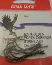 Eagle Claw 186A #2/0 8Ct Bronze Baitholder Hooks