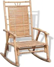 vidaXL Brown Bamboo Rocking Chair - Bohemian Style Indoor/Outdoor Relaxing Bamboo Chair - Lightweight and Durable