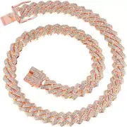 Mens Cuban Link Chain Iced Out Miami Cuban Necklace Bling Diamond Chains Hip Hop
