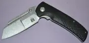 Komoran KO022 Liner-Lock Stonewash Flat Blade G10 Handle Folding Knife-New Other