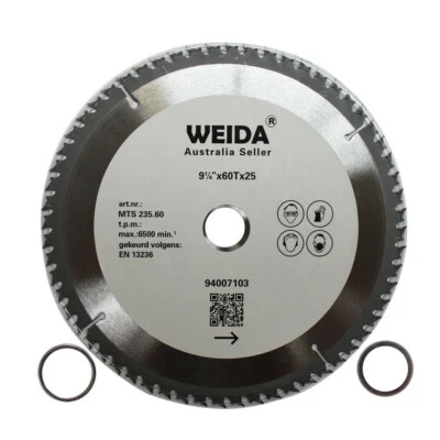 3x Circular Saw Blade 235mm 60T Wood Cutting Disc 9-1/4" 25/22.23 ATB Kerf1.8