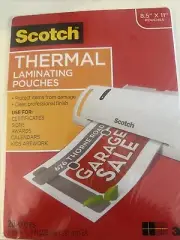 Scotch Letter Size Thermal Laminating Pouches 3 mil 11 1/2 x 9 20/Pack TP385420