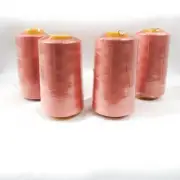 Perial Co 4 Cones of Polyester Threads for Sewing Quilting Serger Coral